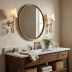 Tangle Alabaster Knot Sconce — additional product view, a tapered stone shade above a knotted brass arm (view 4)