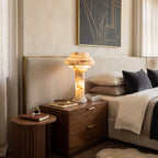 Tieralith Alabaster Table Lamp — additional product view, a tiered stone lamp body with a geometric profile (view 3)