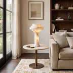 Tieralith Alabaster Table Lamp — additional product view, a tiered stone lamp body with a geometric profile (view 5)