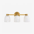 Transom Alabaster Wall Sconce — full fixture profile, three stone domes along a horizontal wall bar (view 1)