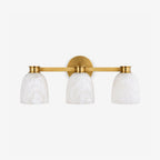 Transom Alabaster Wall Sconce — full fixture profile, three stone domes along a horizontal wall bar (view 1)