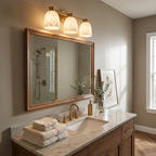 Transom Alabaster Wall Sconce — additional product view, three stone domes along a horizontal wall bar (view 3)
