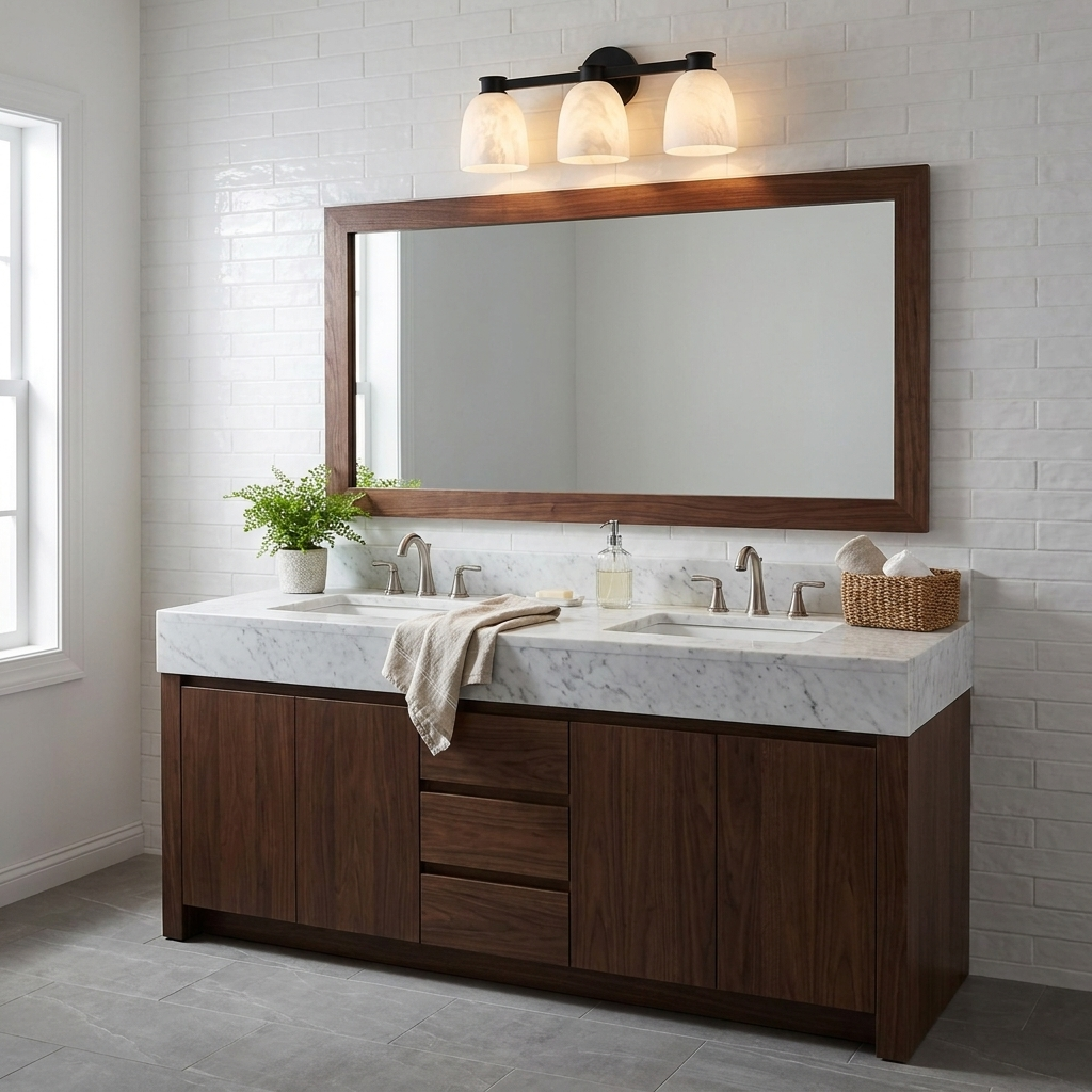 Transom Alabaster Wall Sconce — additional product view, three stone domes along a horizontal wall bar (view 4)
