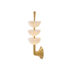 Triple Alabaster Wall Lamp — full fixture profile, three stone shades on a brass wall frame (view 1)