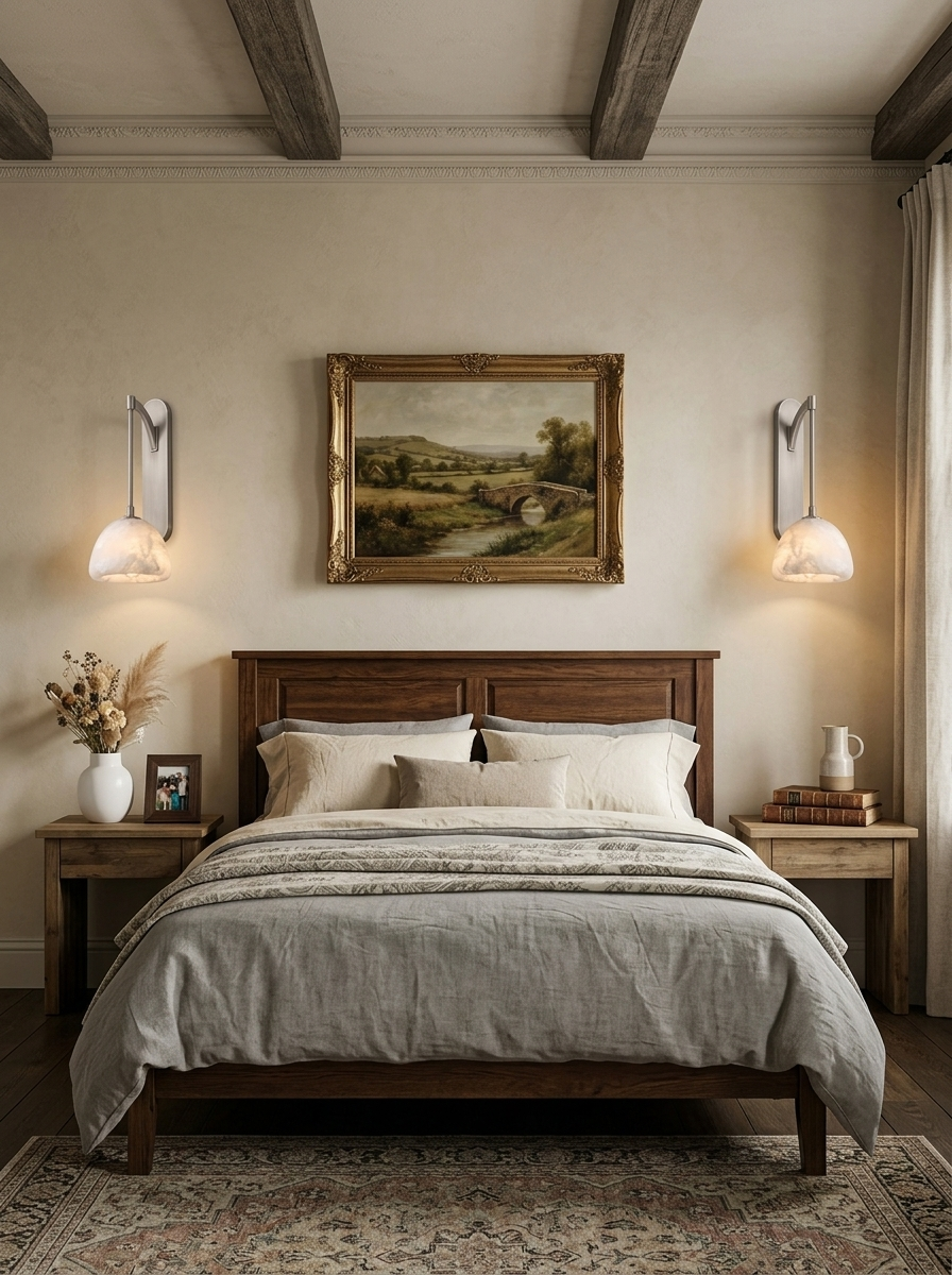 Velisse Alabaster Dome Wall Sconce — additional product view, a stone dome beneath an arched arm and elongated backplate (view 3)
