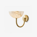 Virelle Alabaster Bowl Wall Sconce — full fixture profile, an upward-facing stone bowl on a U-shaped arm (view 1)