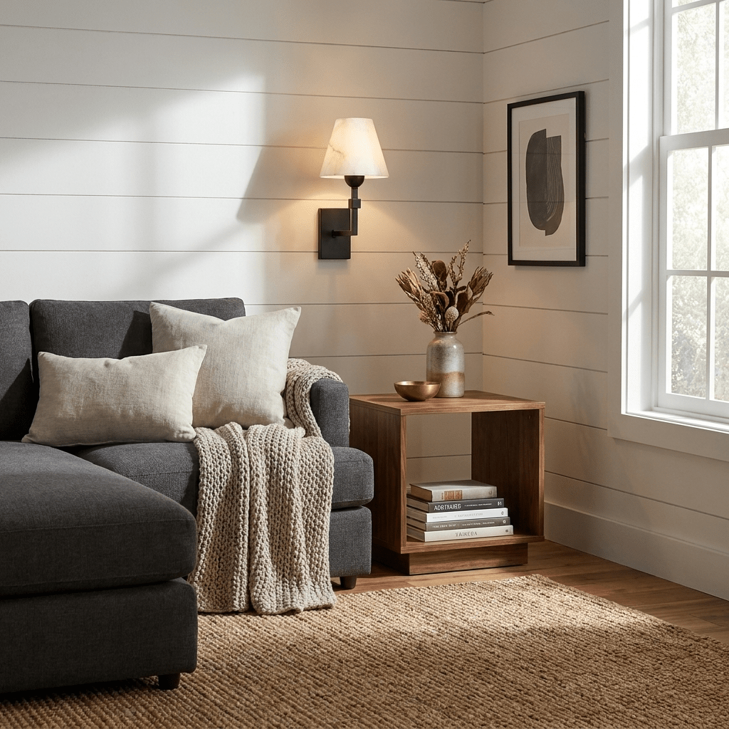 Virelle Alabaster Tapered Wall Sconce — additional product view, a tapered stone shade on a stepped geometric wall arm (view 5)