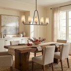 Winslow Alabaster Chandelier — additional product view, five stone cone shades above an oval rail (view 4)