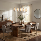 Winslow Alabaster Chandelier — additional product view, five stone cone shades above an oval rail (view 5)