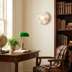 Yunhua Alabaster Wall Lamp — additional product view, a smooth stone wall diffuser with a cloudy surface pattern (view 3)