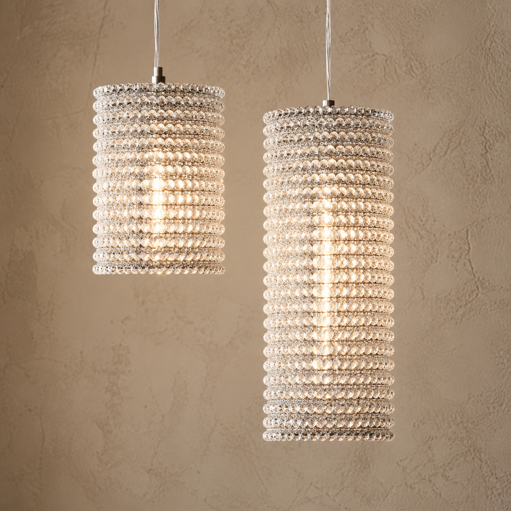 Crystora Clear K9 Crystal Copper Pendant 20.9–35.4″H for Kitchen Island ...