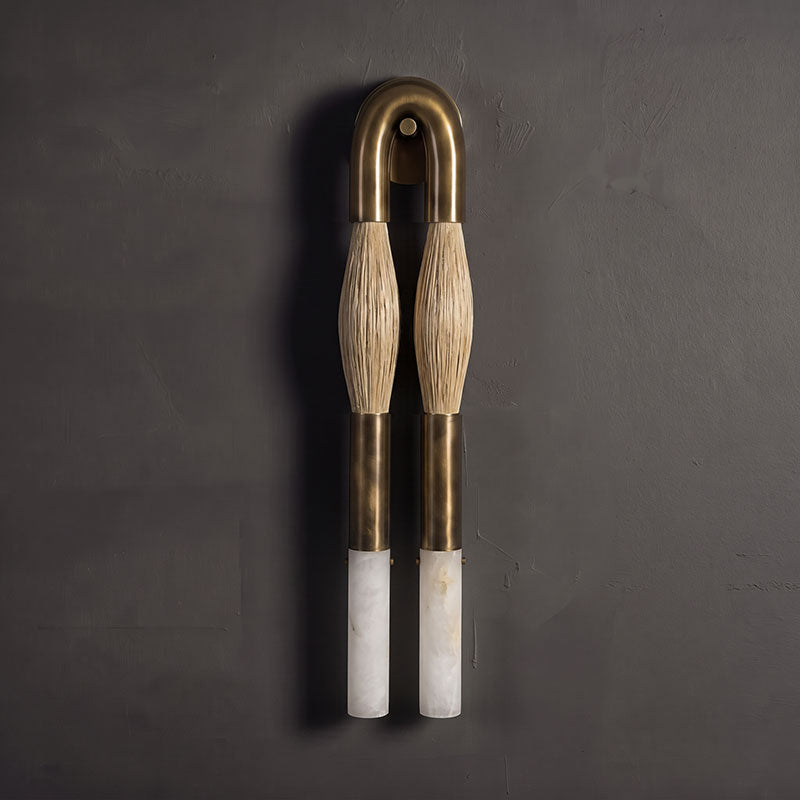 Equivelle Horsehair Alabaster Twin Wall Sconce – Bling Lighting Studio