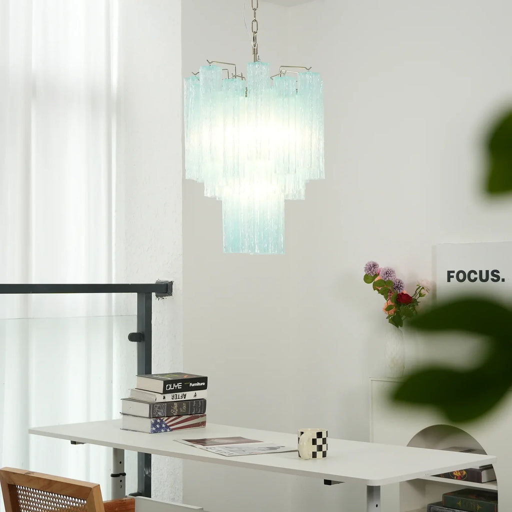Blue Murano Glass Tube Chandelier additional product view