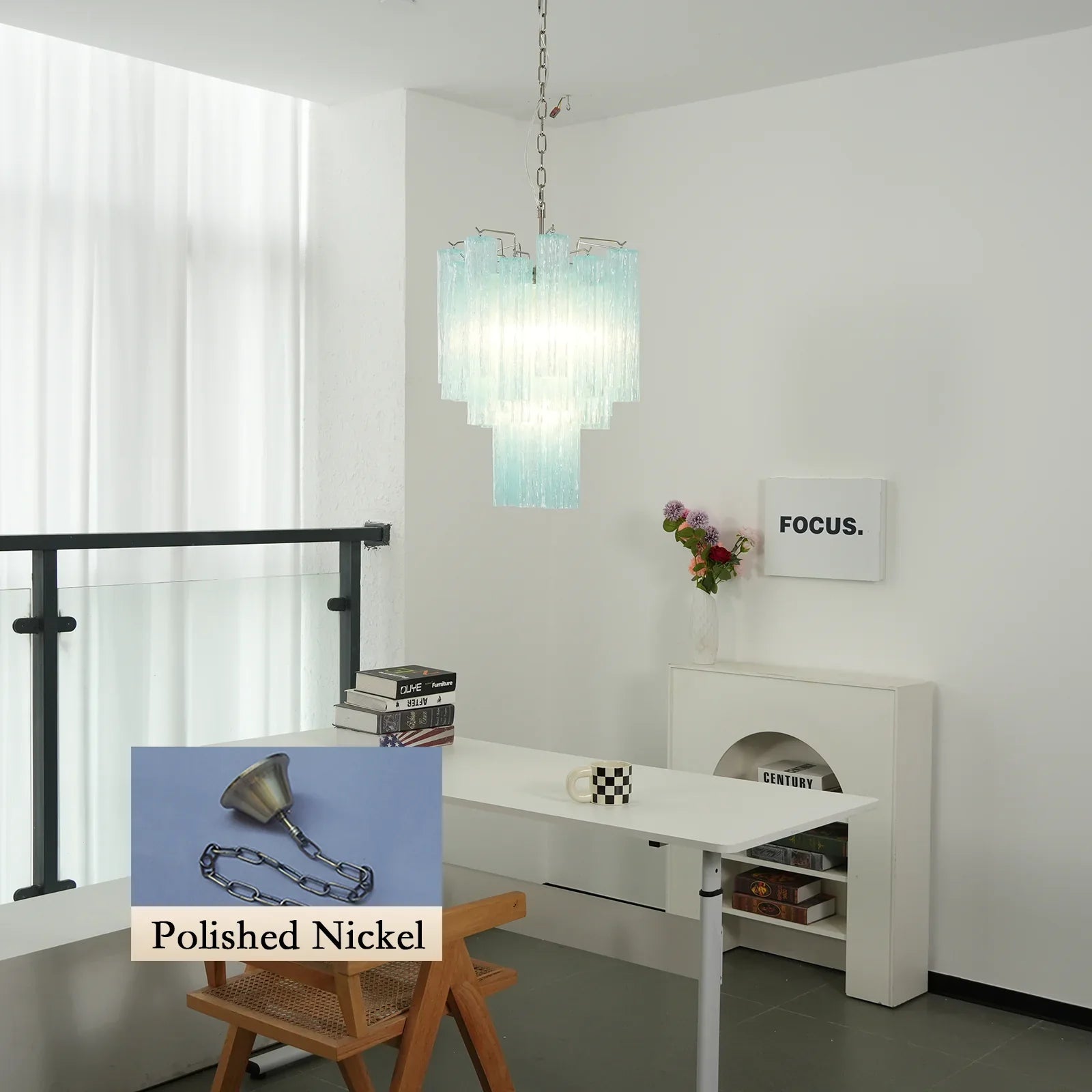 Blue Murano Glass Tube Chandelier product image