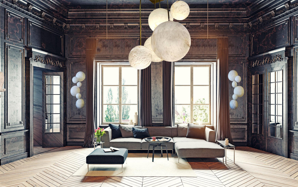 Galaxy Contemporary Italian Alabaster Globe Chandelier additional product view