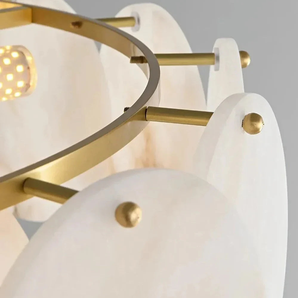 Bordwell Alabaster Chandelier 31" material and finish detail