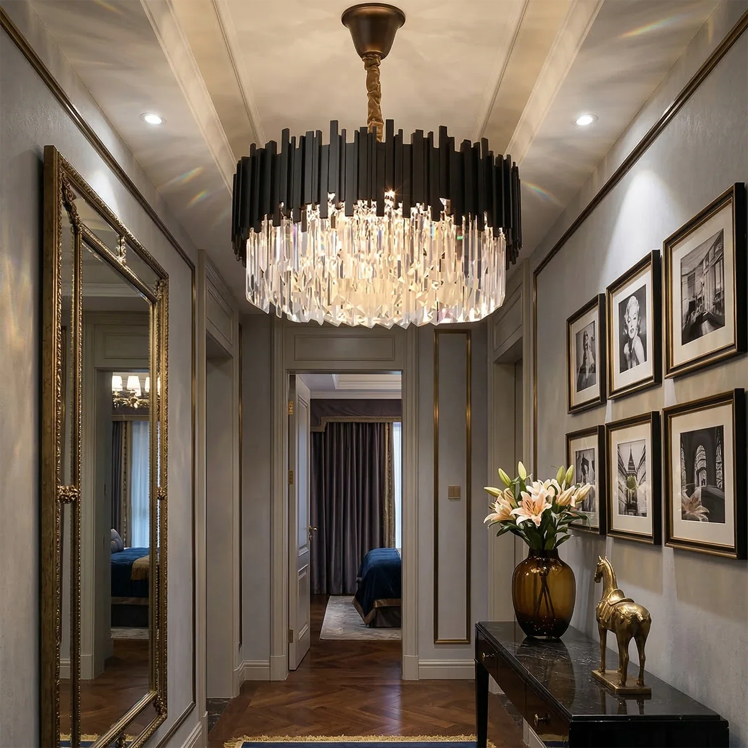 Bourbons Alphonsus Crystal Chandelier by Bling Lighting Studio