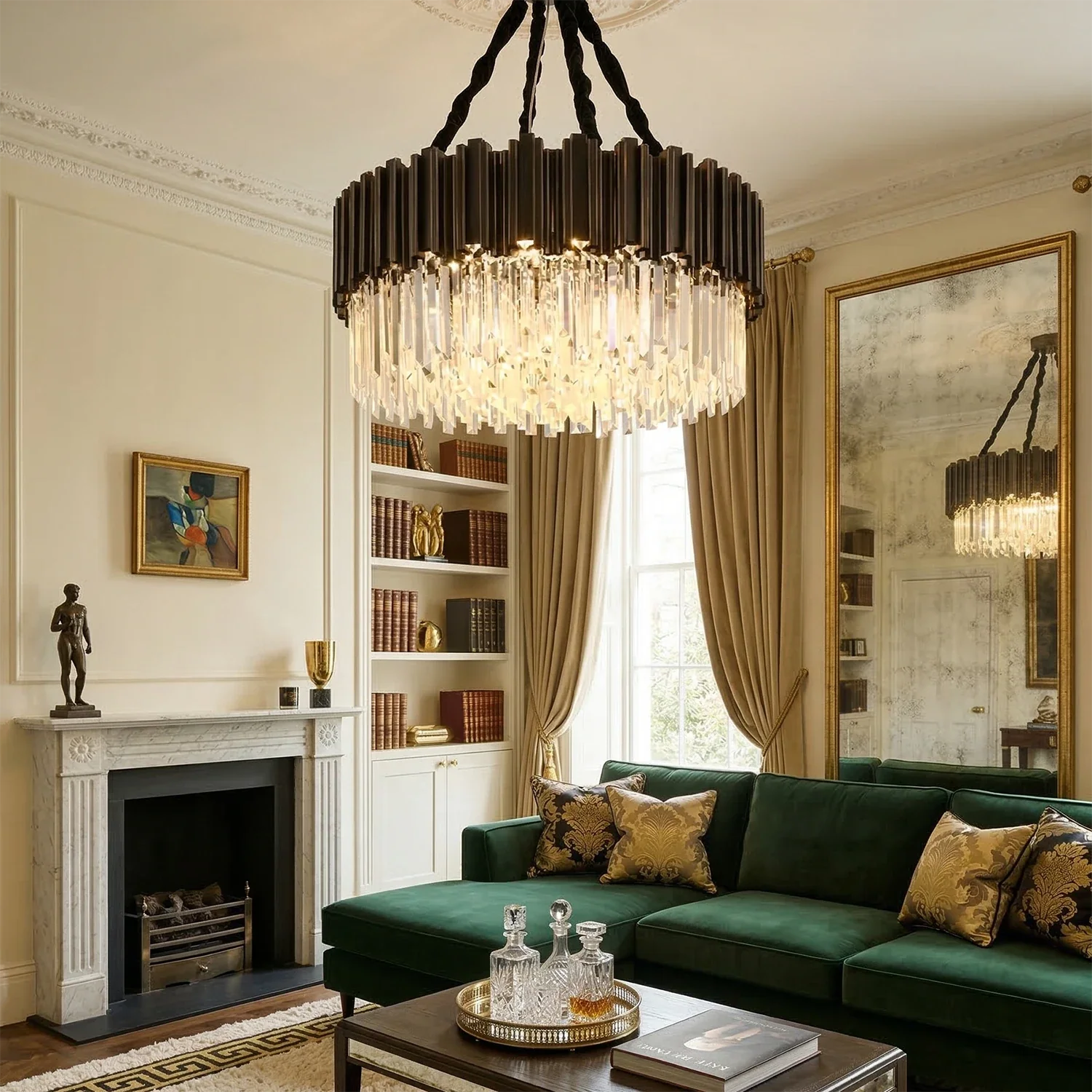 Bourbons Alphonsus Crystal Chandelier by Bling Lighting Studio