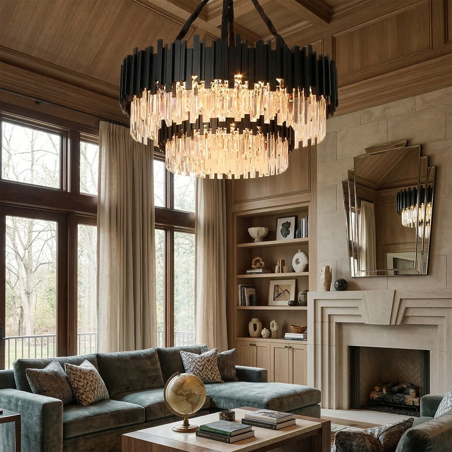 Bourbons Alphonsus Crystal Chandelier by Bling Lighting Studio