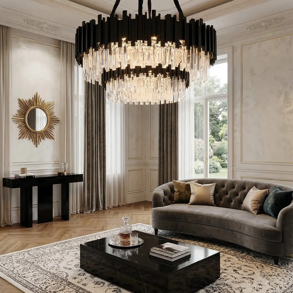 Bourbons Alphonsus Crystal Chandelier by Bling Lighting Studio