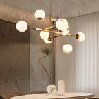 Branched Alabaster Globe Chandelier, product view 2