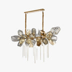 Britannica Chandelier Horizontal with gold-tone frame and faceted glass