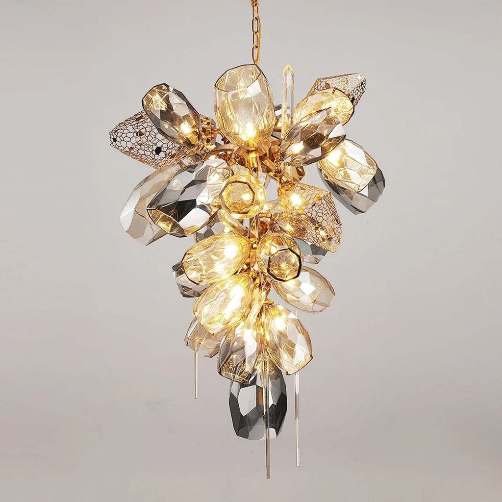 Britannica vertical glass chandelier front view