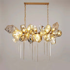 Britannica horizontal glass chandelier front view