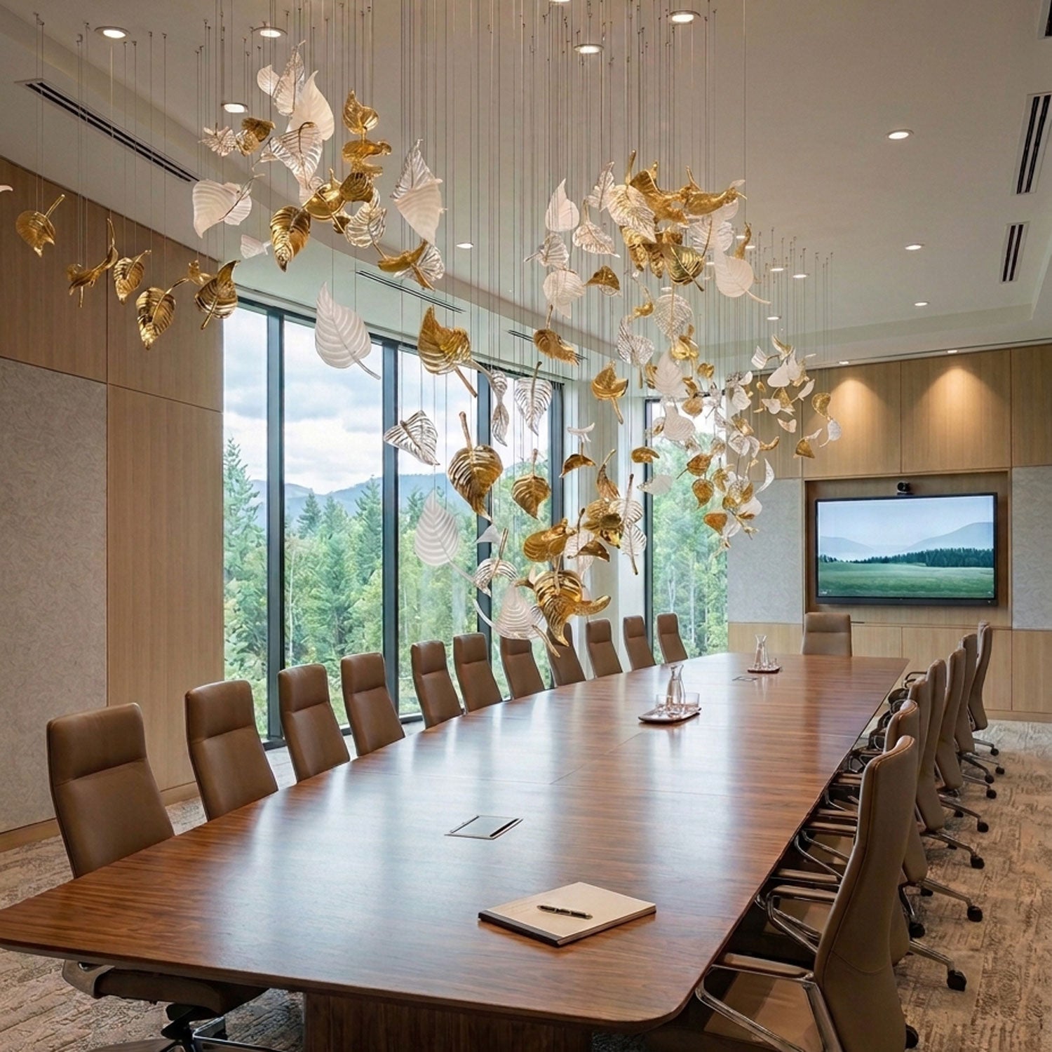 Brush Art Glass Chandelier