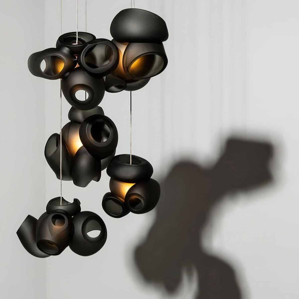 Bubbles Cluster Pendant Light chandelier in a tall interior