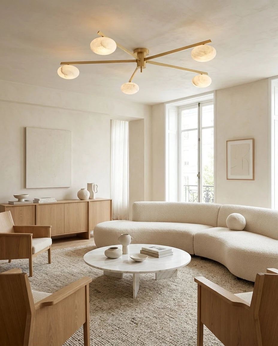 Caelvane Alabaster Flush Mount Ceiling Light, product view 2