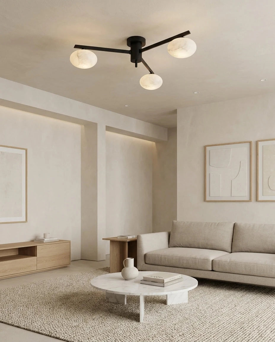 Caelvane Alabaster Flush Mount Ceiling Light, product view 3