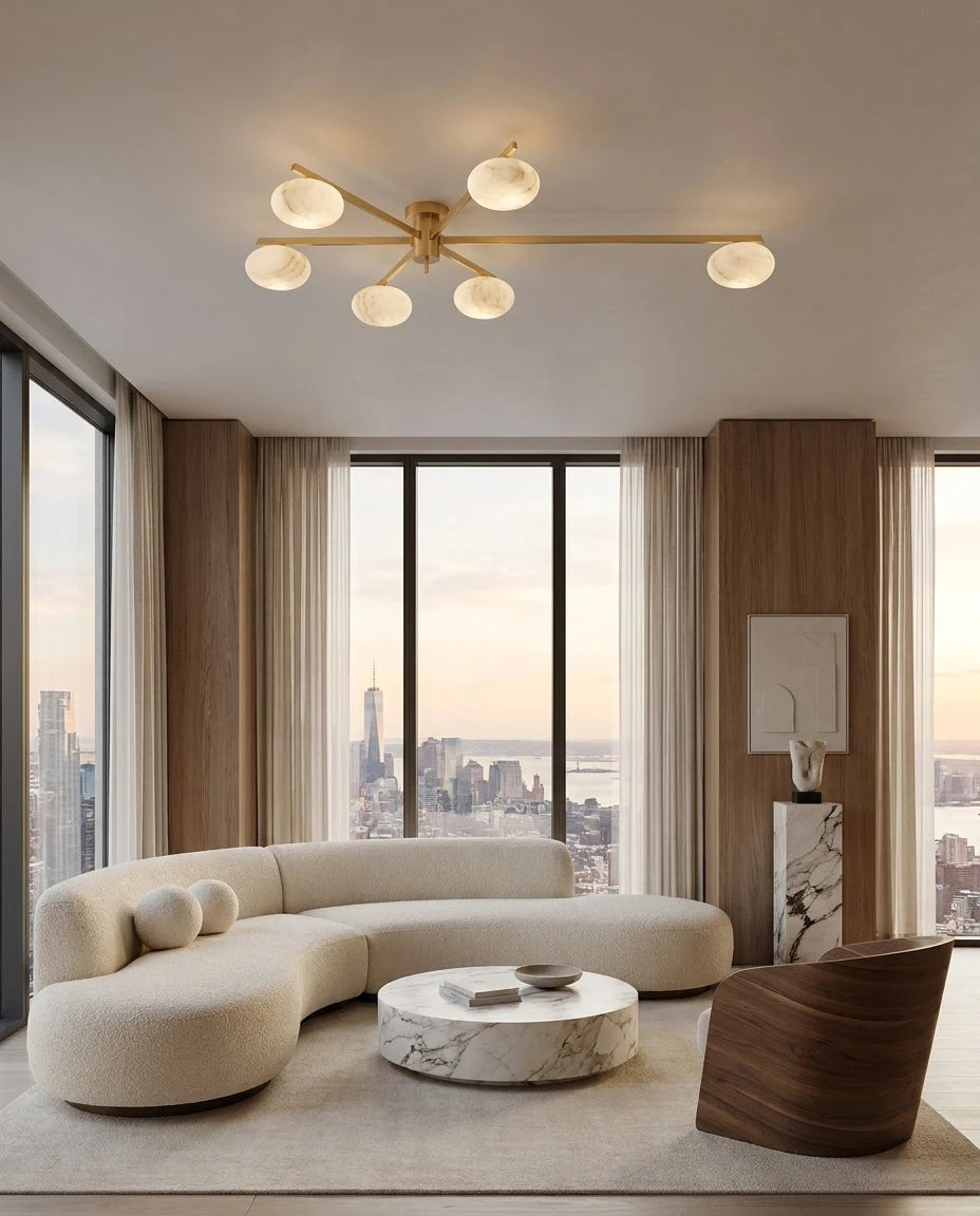 Caelvane Alabaster Flush Mount Ceiling Light, product view 4