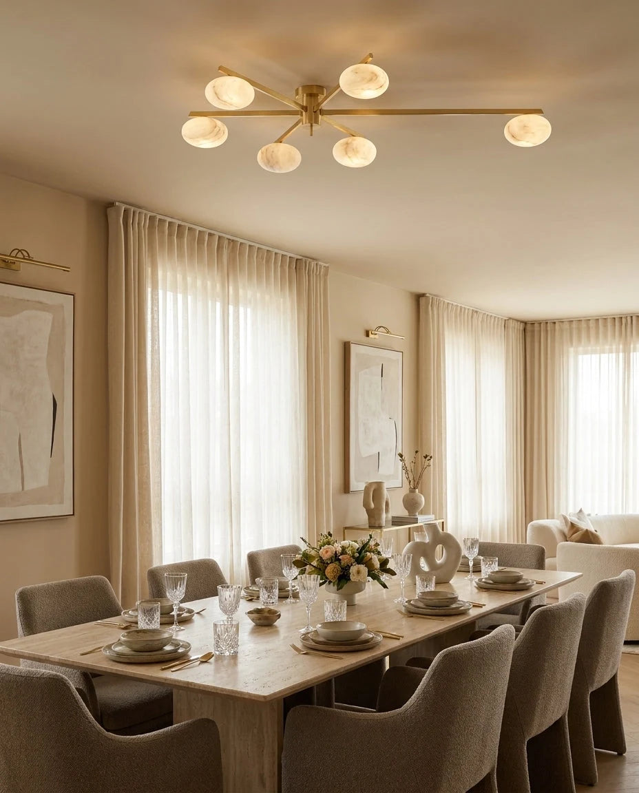 Caelvane Alabaster Flush Mount Ceiling Light, product view 12