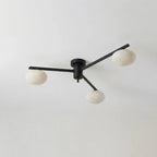 Caelvane Alabaster Flush Mount Ceiling Light — 3 Heads Dia 85 × H 18 cm / ∅ 33.5″ × H 7.1″ / Black & White