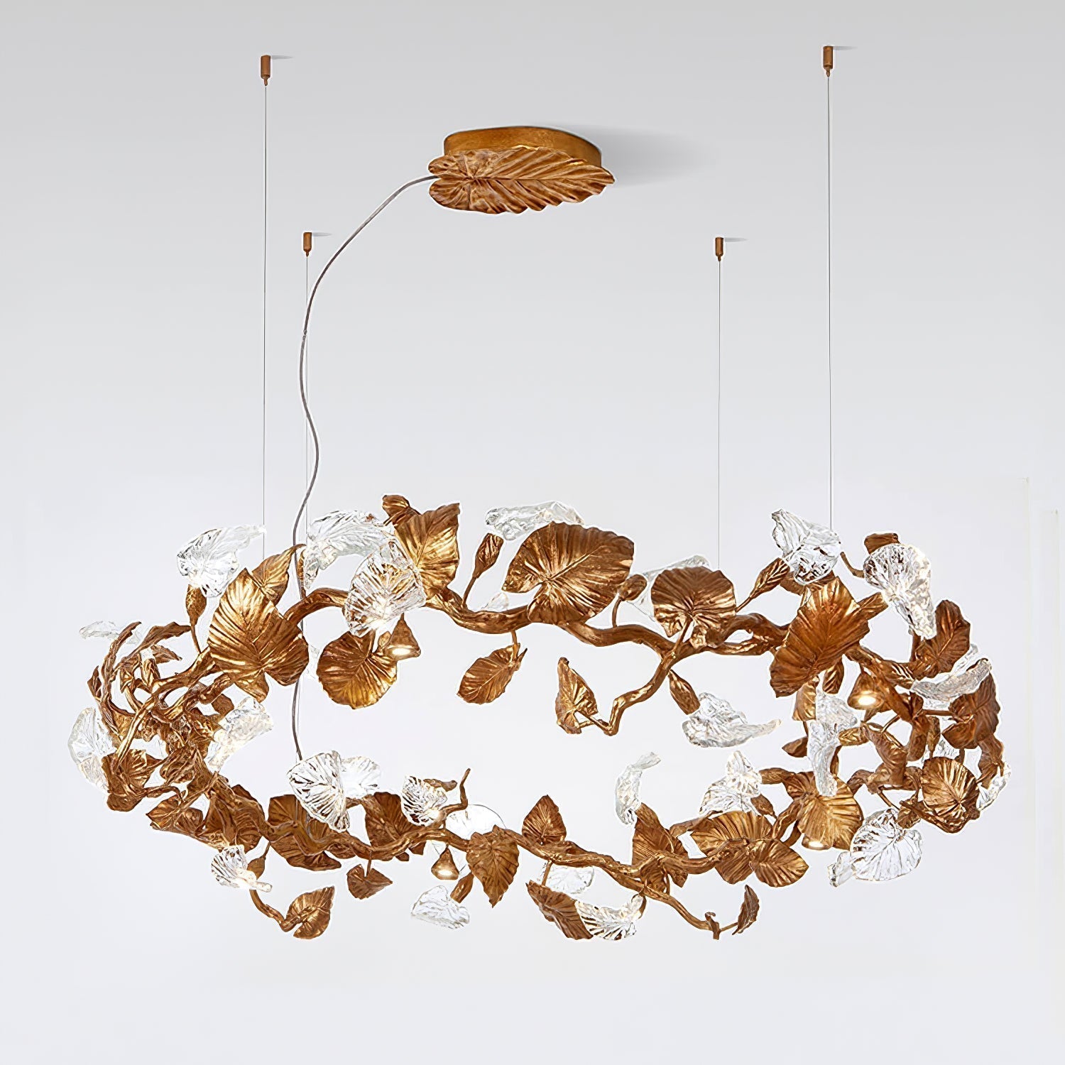 Calathea Branch Leaves Chandelier by Bling Lighting Studio