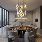 Cascading Alabaster Slab Chandelier by Bling Lighting Studio