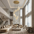 Cascading Alabaster Slab Chandelier by Bling Lighting Studio