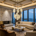 Cascading Alabaster Slab Chandelier by Bling Lighting Studio