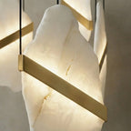 Cascading Alabaster Slab Chandelier by Bling Lighting Studio