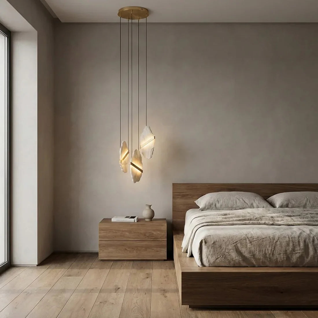 Cascading Alabaster Slab Chandelier by Bling Lighting Studio
