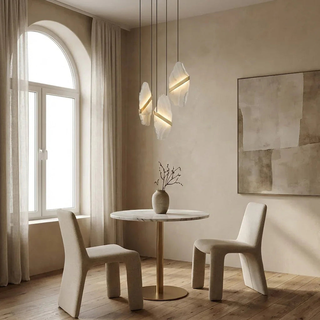 Cascading Alabaster Slab Chandelier by Bling Lighting Studio