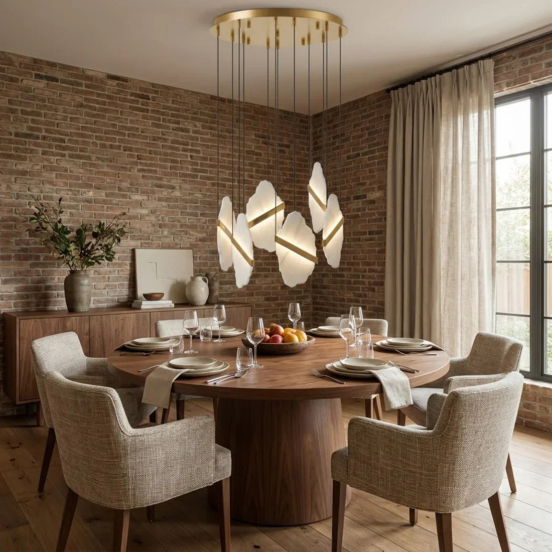 Cascading Alabaster Slab Chandelier by Bling Lighting Studio
