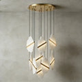 Cascading Alabaster Slab Chandelier by Bling Lighting Studio