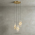 Cascading Alabaster Slab Chandelier by Bling Lighting Studio