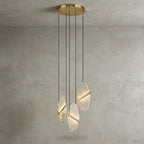 Cascading Alabaster Slab Chandelier by Bling Lighting Studio