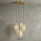 Cascading Alabaster Slab Chandelier by Bling Lighting Studio