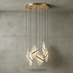 Cascading Alabaster Slab Chandelier by Bling Lighting Studio