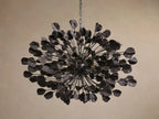 Cascading Ceramic Leaf Globe Chandelier with 5 Lights in bronze / ebony finish, product view 9
