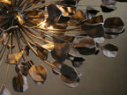 Cascading Ceramic Leaf Globe Chandelier with 5 Lights in bronze / ebony finish, product view 10